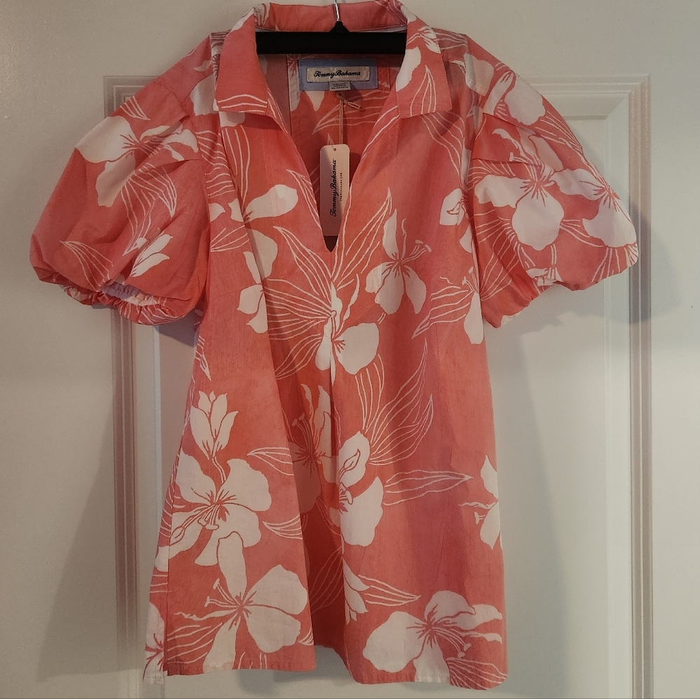 Tommy Bahama Coral Floral Blouse